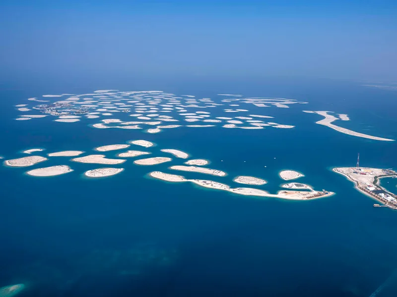 Palm Springs by Nakheel, developer Nakheel, Dubai: aerial of The World Islands by Nakheel. This photograph is not the Palm Springs community.