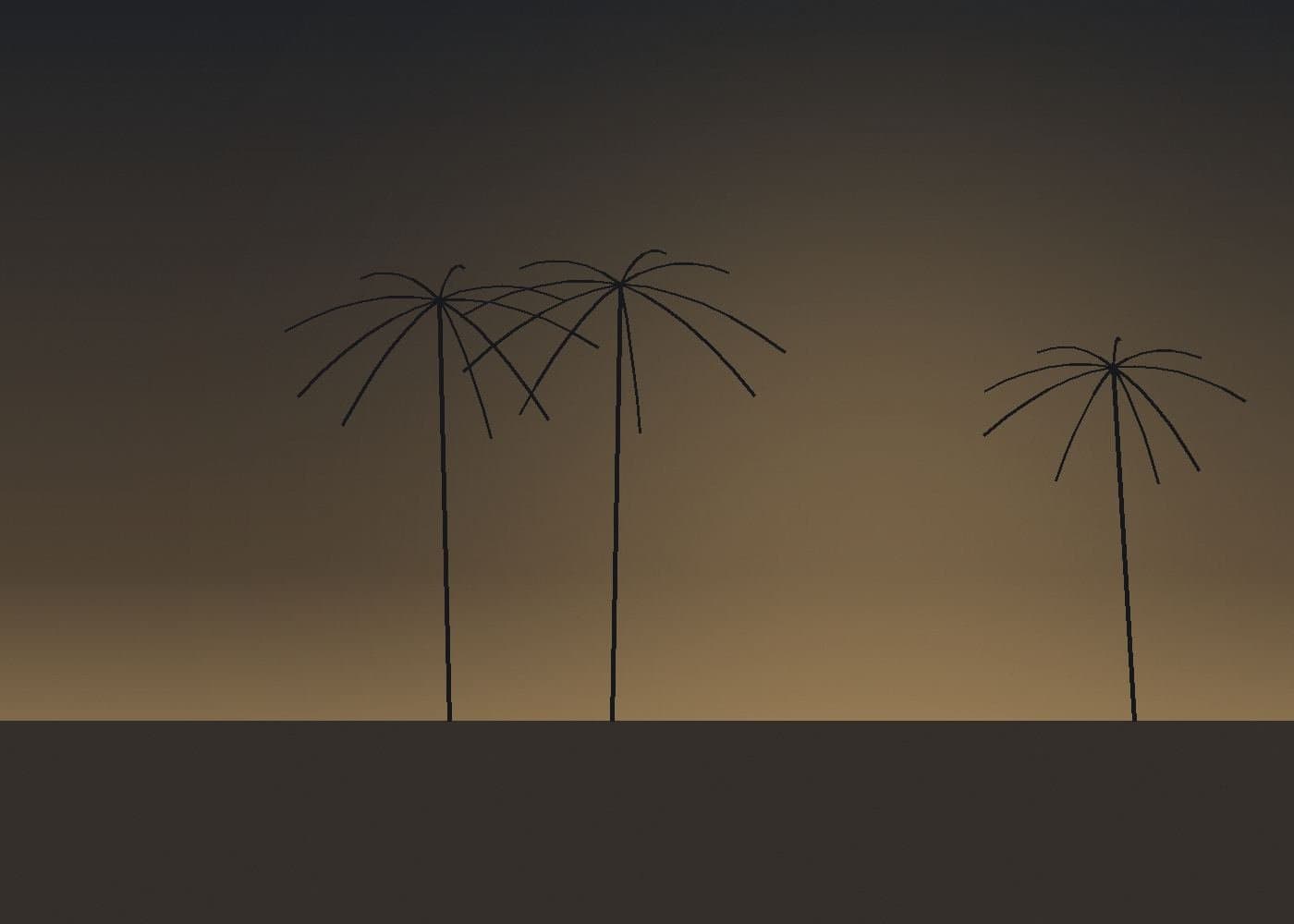 Palm Springs by Nakheel, developer Nakheel, Dubai: architecture-section graphic of palm silhouettes in Hessyan First. Not a photograph of a building.
