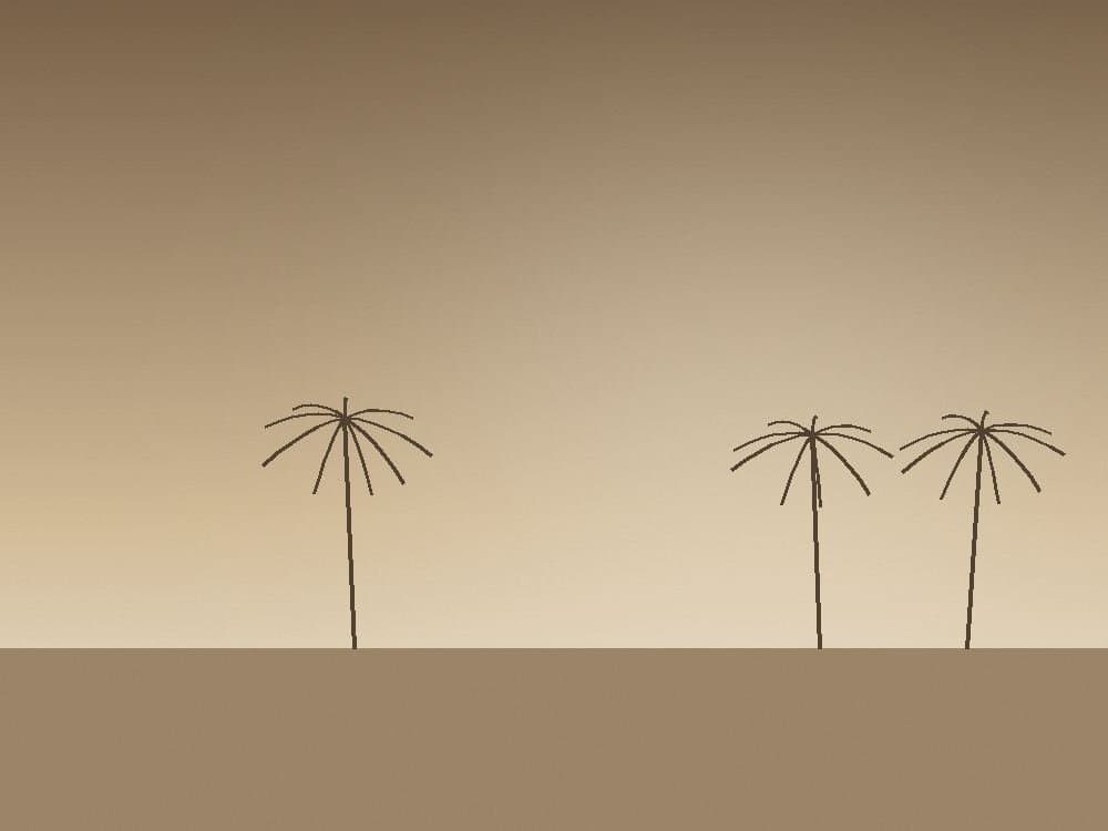 Palm Springs by Nakheel, developer Nakheel, Dubai: family-section graphic of palm silhouettes in Hessyan First. Not a photograph of the community.