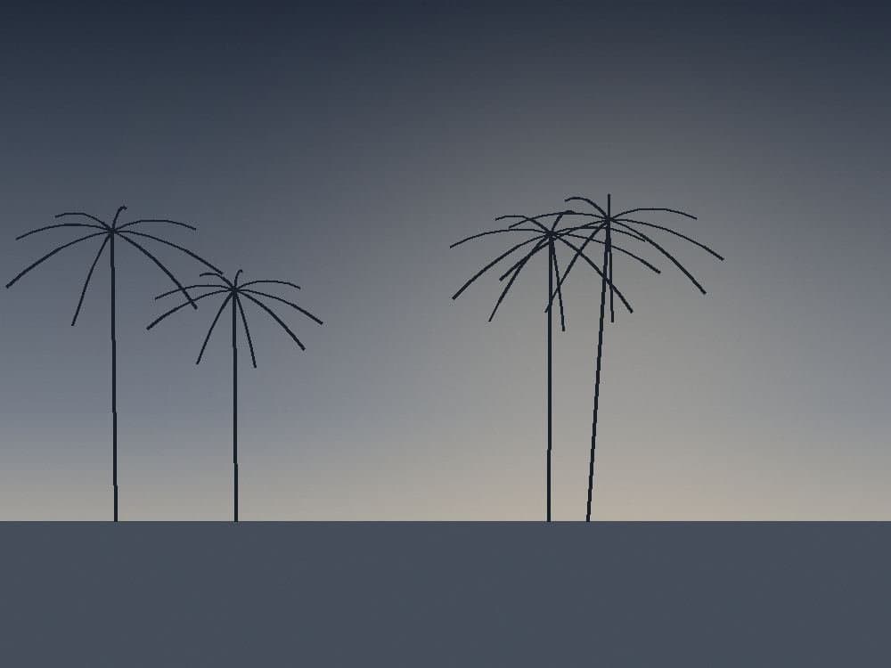 Palm Springs by Nakheel, developer Nakheel, Dubai: wellness-section graphic of palm silhouettes in Hessyan First. Not a photograph of an amenity.