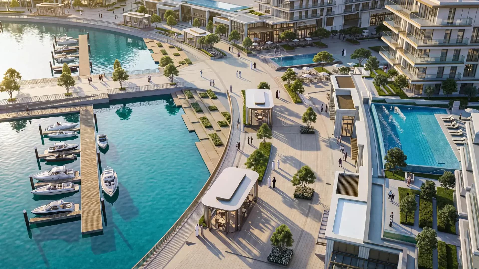 Ramhan Marina waterfront apartments and yacht club at Ramhan Island, Abu Dhabi