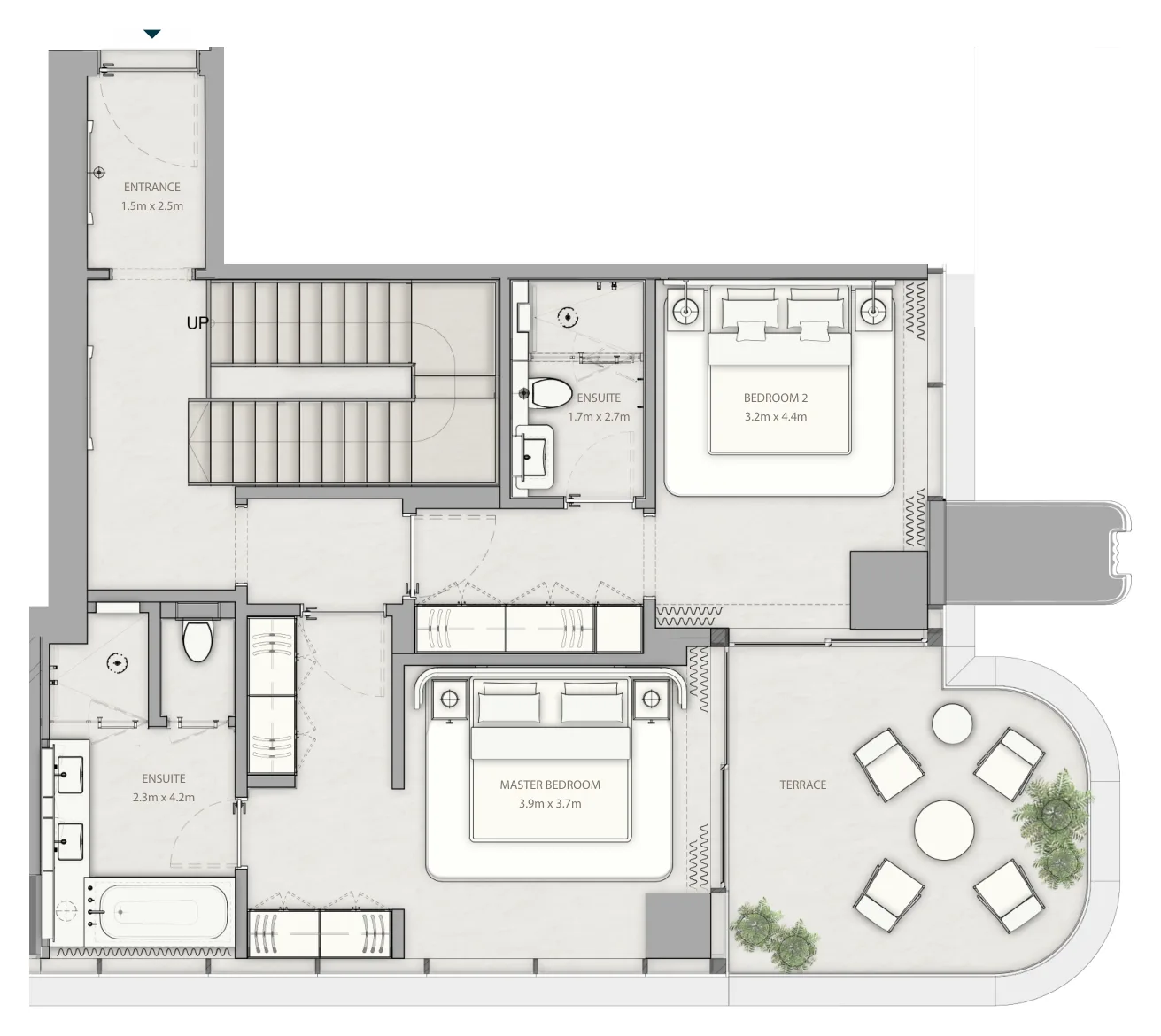 مخطط 2 Bed C upper في مساكن الريتز كارلتون جزيرة المارية أبوظبي