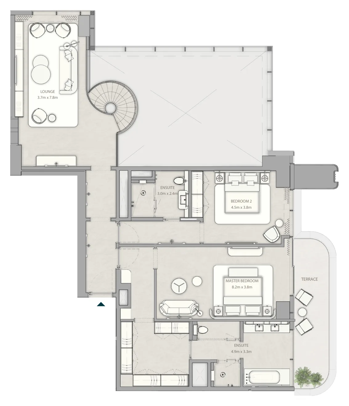 مخطط 3 Bed B upper في مساكن الريتز كارلتون جزيرة المارية أبوظبي