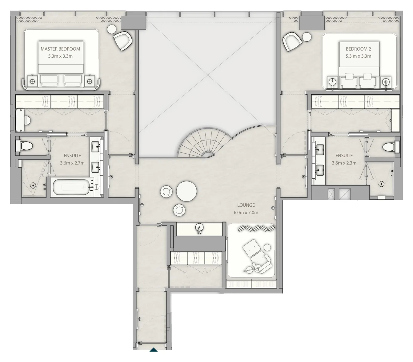 مخطط 3 Bed C upper في مساكن الريتز كارلتون جزيرة المارية أبوظبي