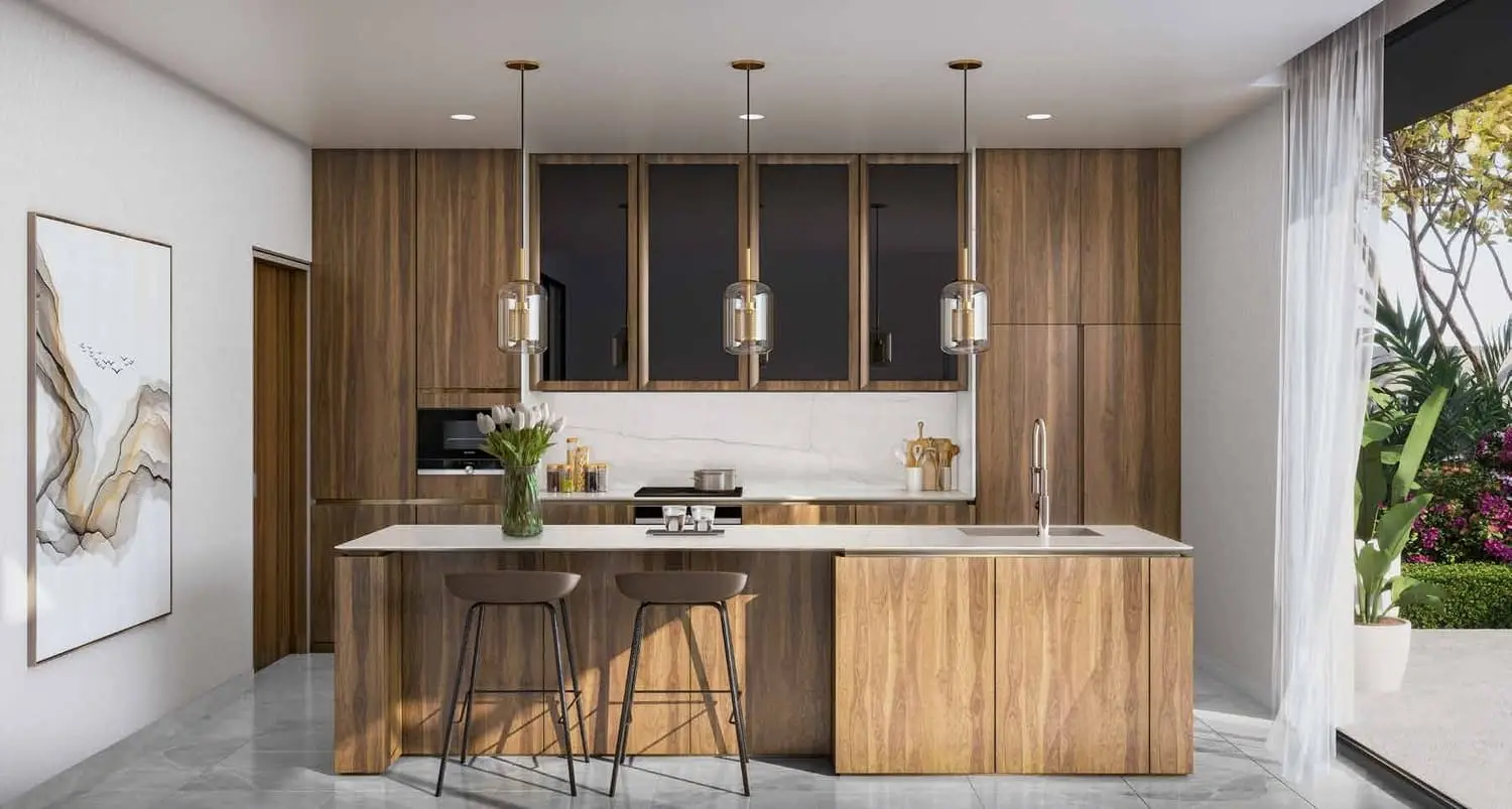 Saadiyat Lagoons villa kitchen island by Aldar on Saadiyat Island, Abu Dhabi