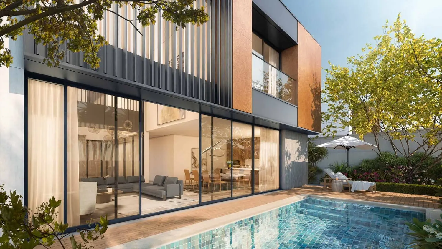Saadiyat Lagoons villa pool terrace by Aldar on Saadiyat Island, Abu Dhabi