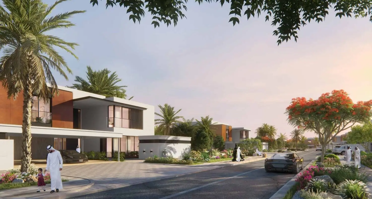 Saadiyat Lagoons villa streetscape by Aldar on Saadiyat Island, Abu Dhabi
