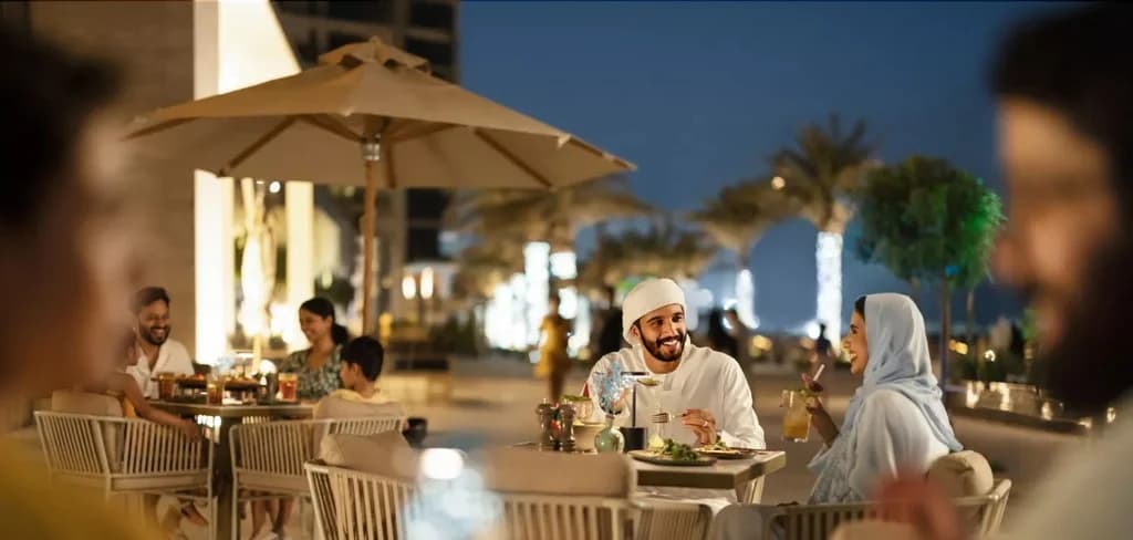 Dining at Mamsha Al Saadiyat near Sei Saadiyat on Saadiyat Island, Abu Dhabi