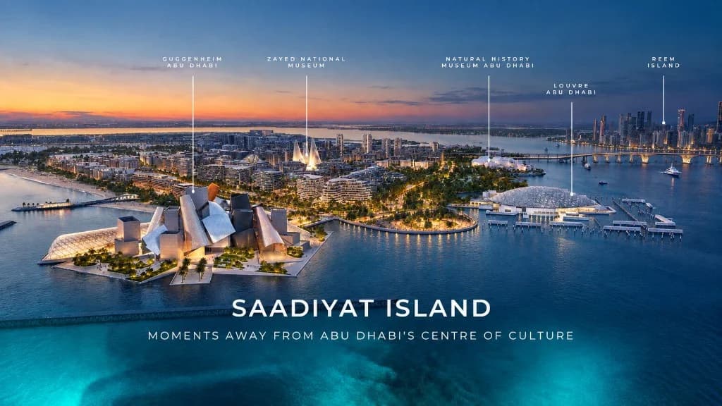 Saadiyat Cultural District Sei Saadiyat by Aldar location map of Saadiyat Cultural District with Louvre Abu Dhabi, Zayed National Museum and Guggenheim Abu Dhabi