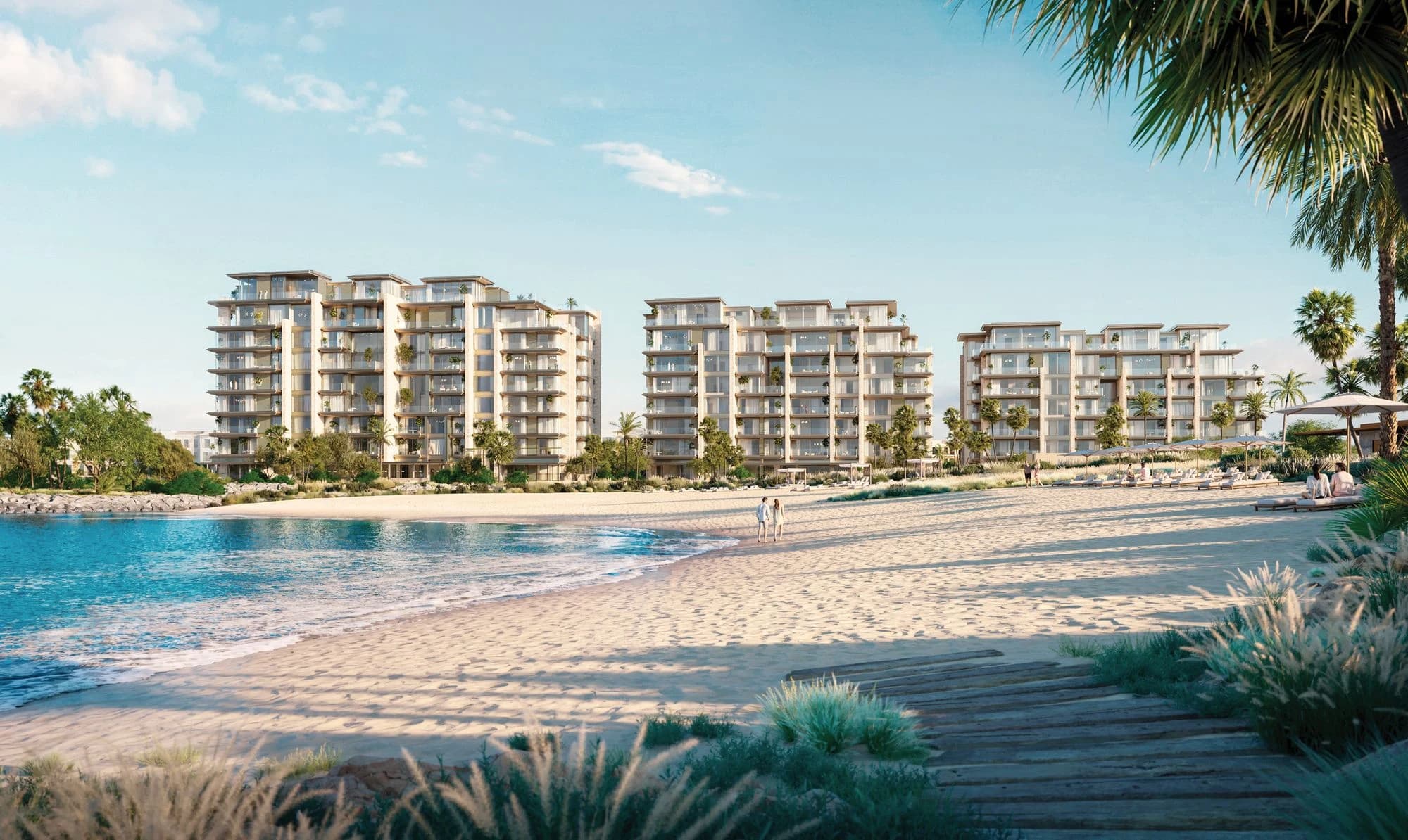 Beach Pool and Arabian Gulf shoreline at Solaya by Meraas, La Mer, Jumeirah First, Dubai