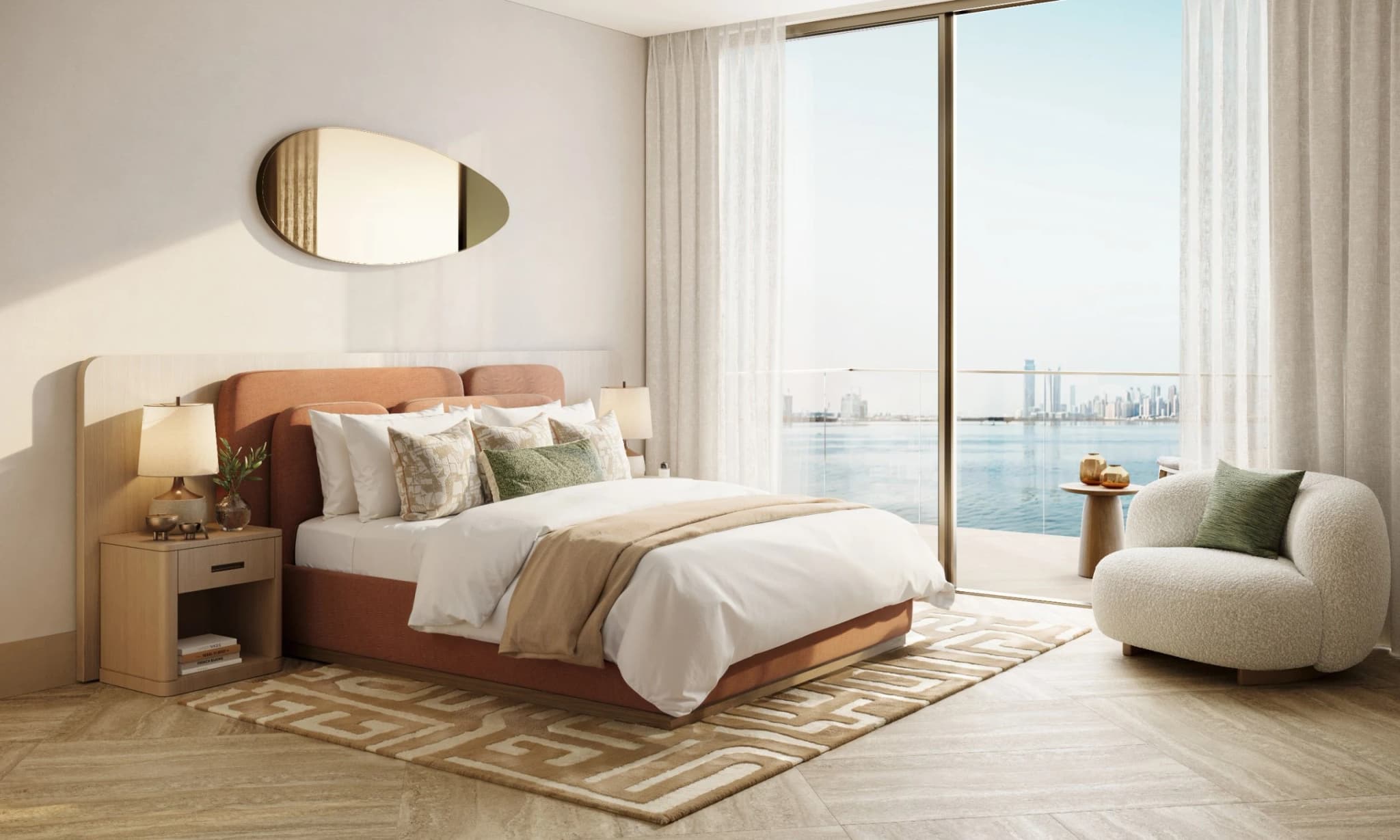 4-bedroom duplex | Double-height living, Signature 4-bedroom duplex double-height living room at Solaya, La Mer, Dubai