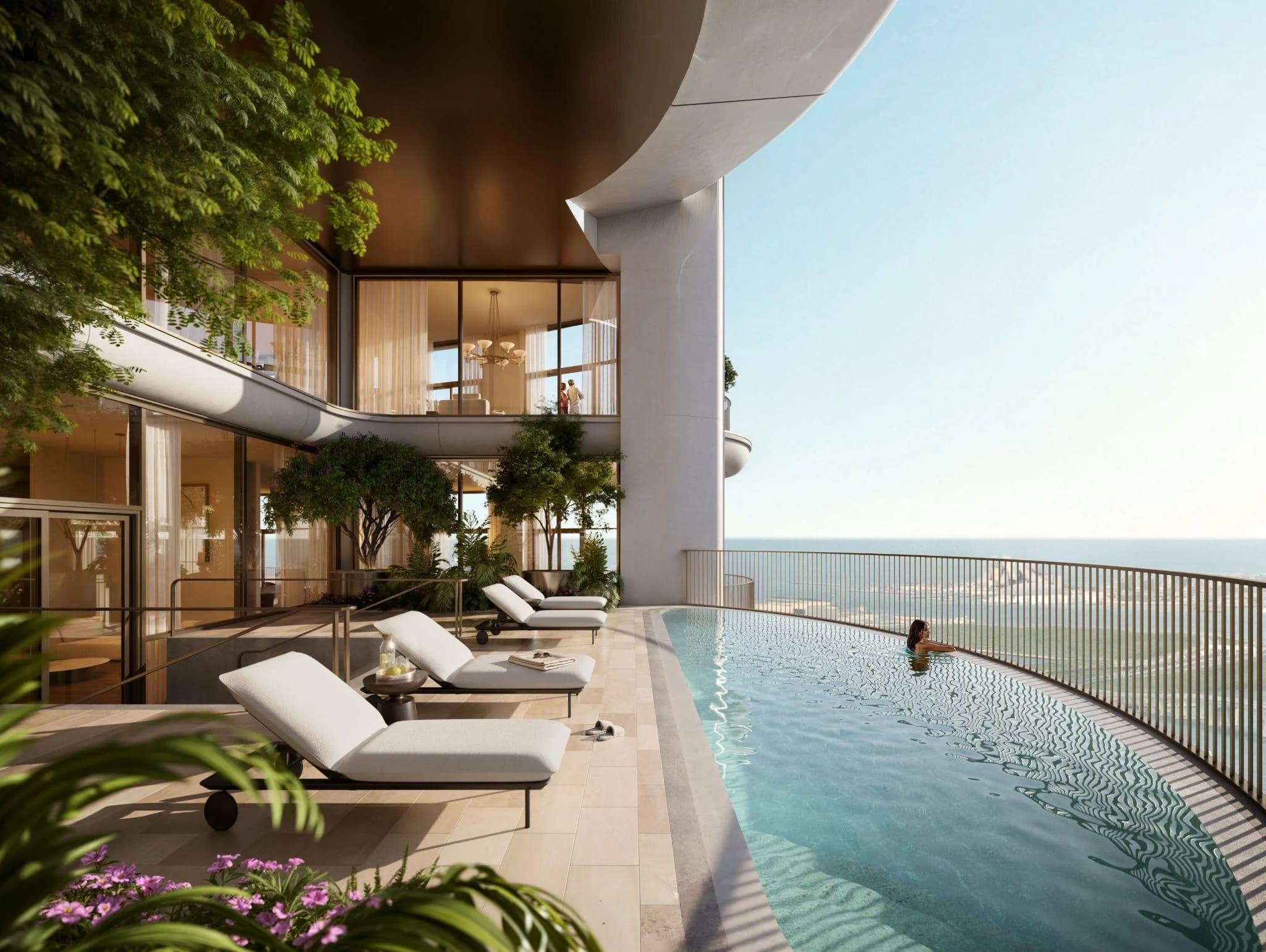 Horizon infinity pool overlooking the canal at St. Regis The Residences, Al Maryah Island