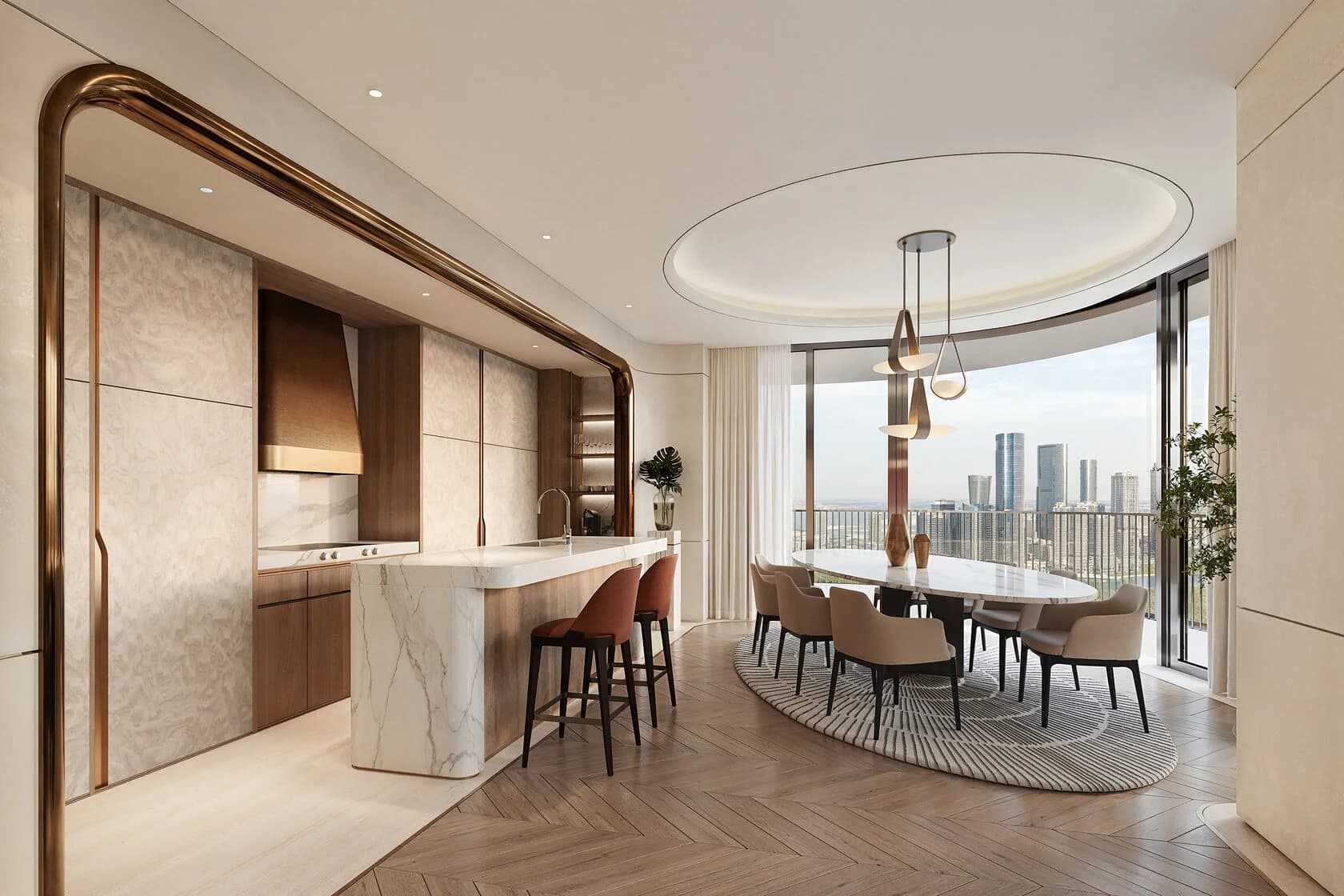 Furnished residence dining room at St. Regis The Residences, Al Maryah Island