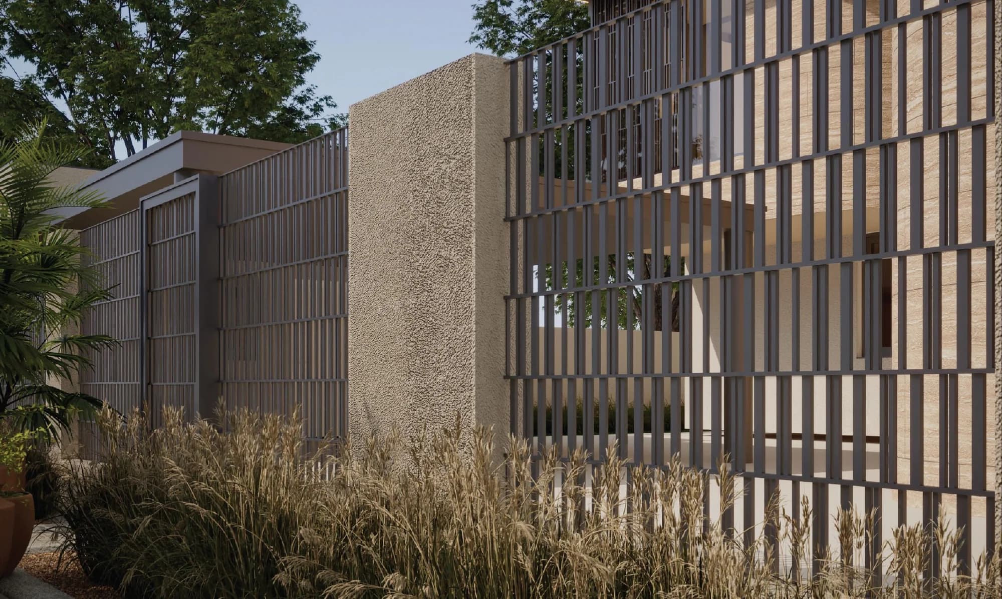 Areesh-inspired screens and boundary walls at Talay, Marsa Al Saadiyat