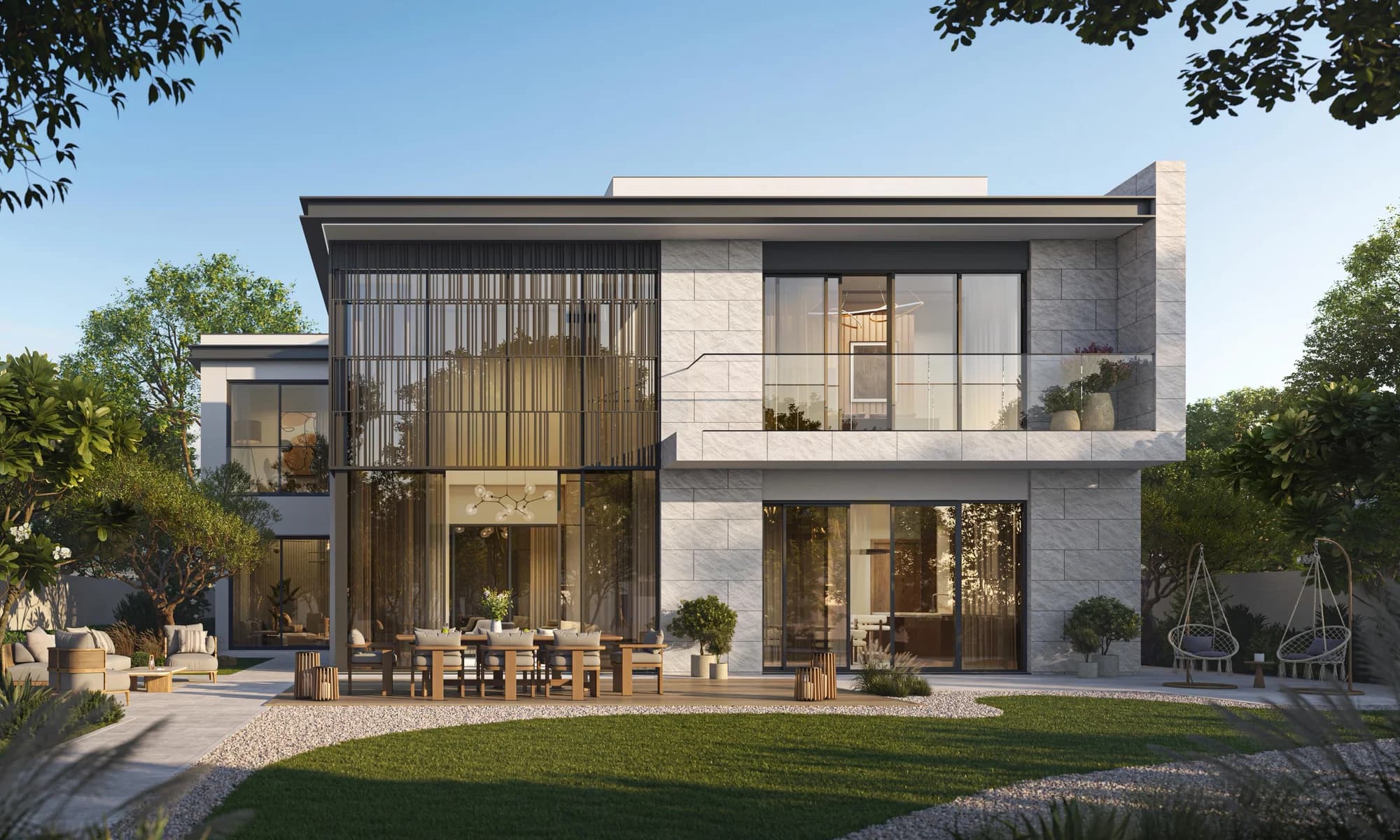 Private villa garden at Talay, Marsa Al Saadiyat, Saadiyat Island