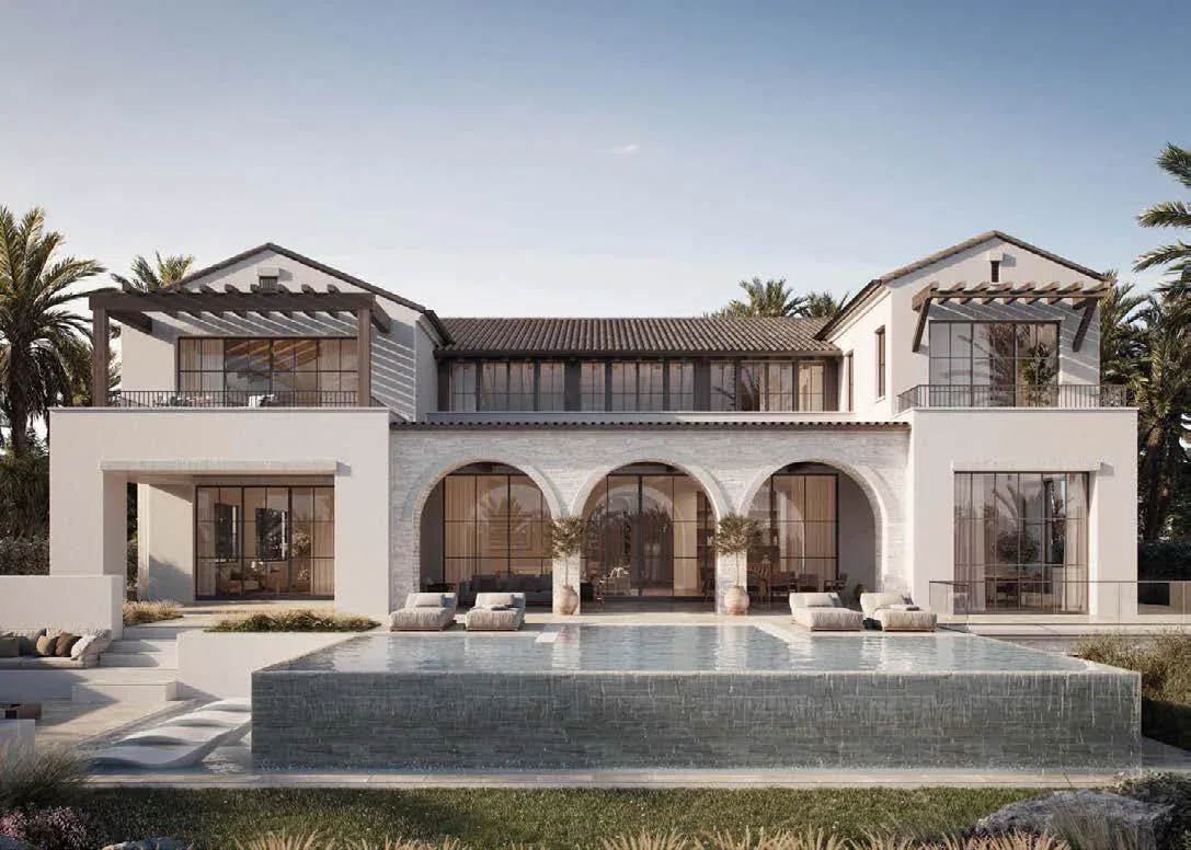Wadeem Gardens villa with infinity pool and Mediterranean architecture by Modon on Hudayriyat Island, Abu Dhabi